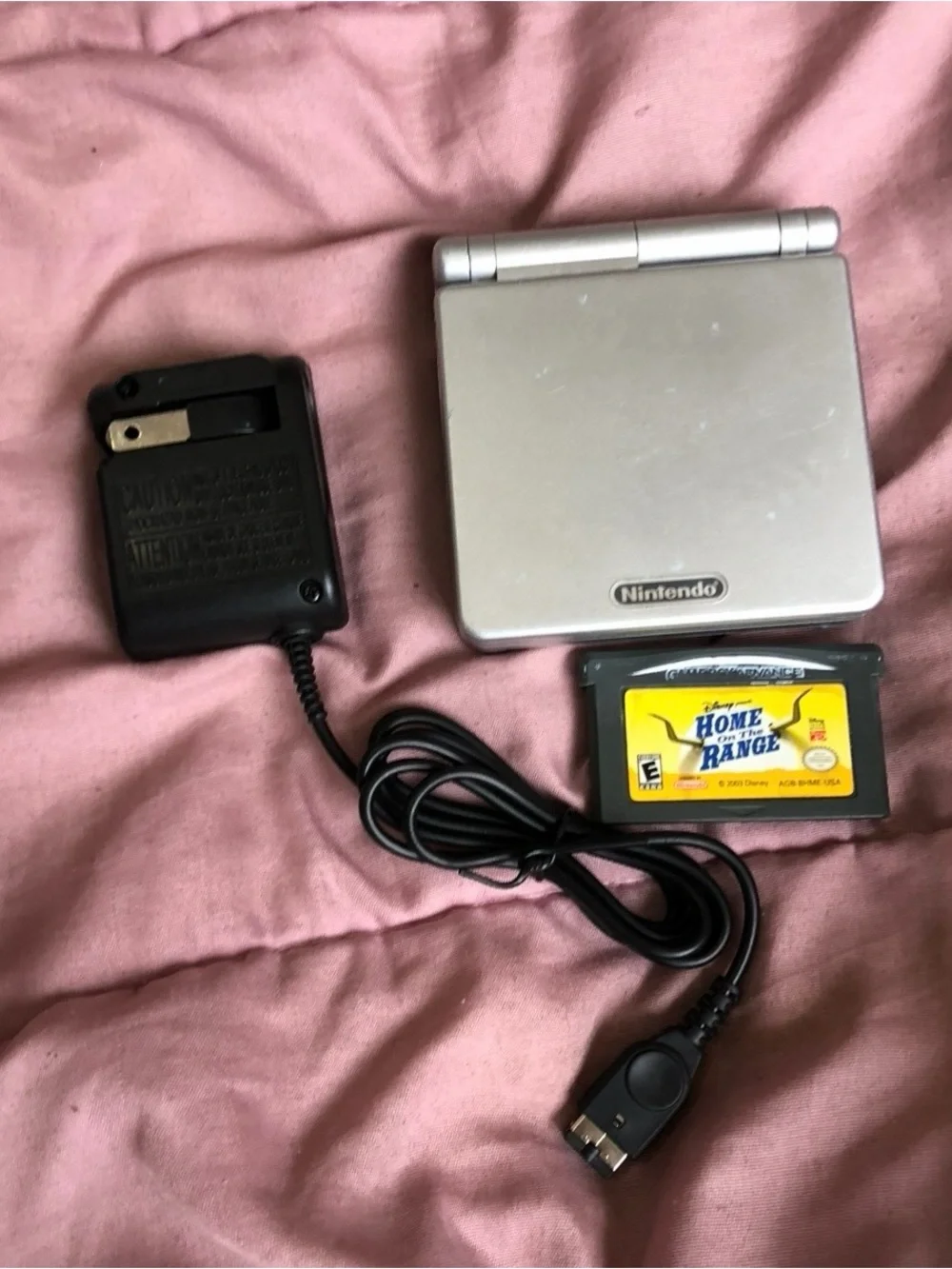 Nintendo Game Boy Advance SP AGS-001 Handheld System  Console Silver Charger